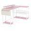 Bureau en coin réversible en L avec prises de courant USB et lumière DEL RVB, bureau d'ordinateur de jeu avec tablettes de rangement et support pour bureau personnel-1179716691