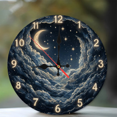 Horloge avec lune et nuages