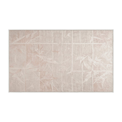 Machine Washable Beige Area Rug