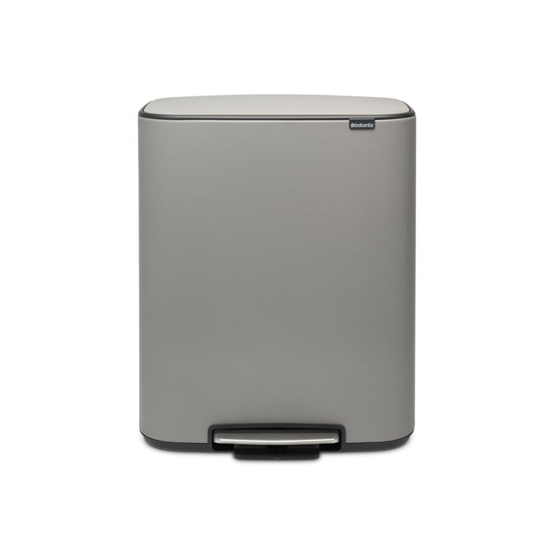 Brabantia Bo 30 Litre + 30 Litre Pedal Bin with Two Inner Buckets, Mineral Concrete Grey