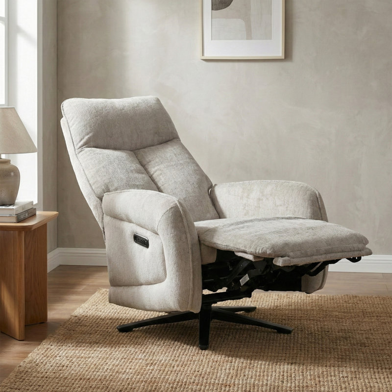 Cassidi Swivel Zero Gravity Recliner, Beige