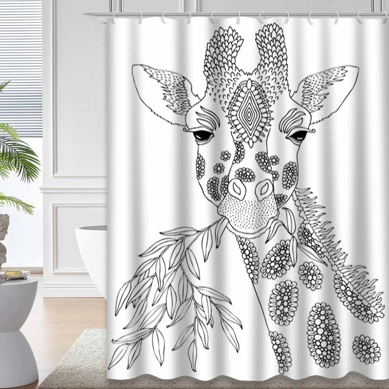 Rideau de douche blanc imperméable, rideaux de douche pour la salle de bain avec 12 crochets, 72" L x 78" W