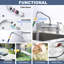 2-Handle Deck Mounted Commercial Kitchen Faucet with Swivel Spout & Supply Lines In Polished Chrome
