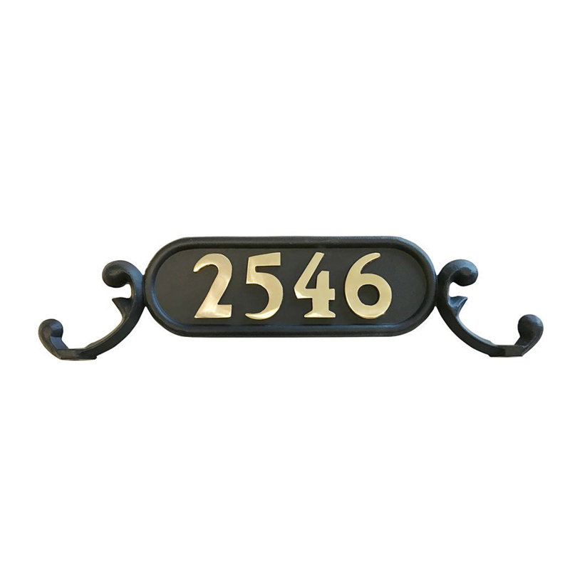 Plaque d'adresse en aluminium Charleston, Oui, Laiton