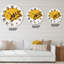 Abstrait soleil jaune et lune avec feuille tropicale II - horloge murale moderne-60327318