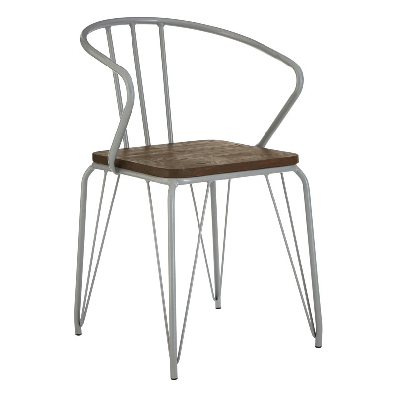 Wolfsberg 46cm H Metal Windsor Back Side Chair, Light Brown/Grey
