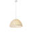 1-Matte white iron dimmable rattan pendant light