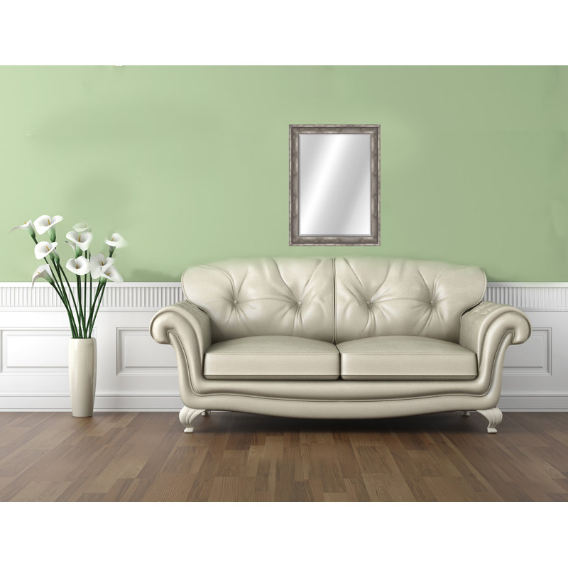 Sterling Rectangle Beveled Wall Mirror, Pewter, 32.75" x 26.75"