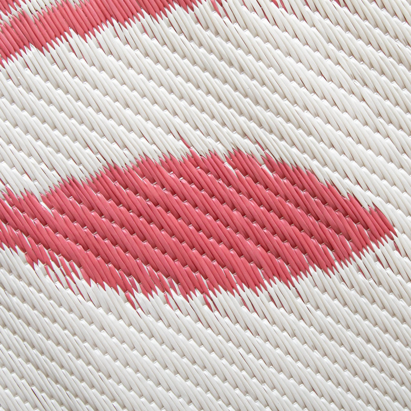Gillian 1.5M X 2.1M Red Ochre Leaves Large Outdoor Alfresco Patio Rug Mat, Red/White