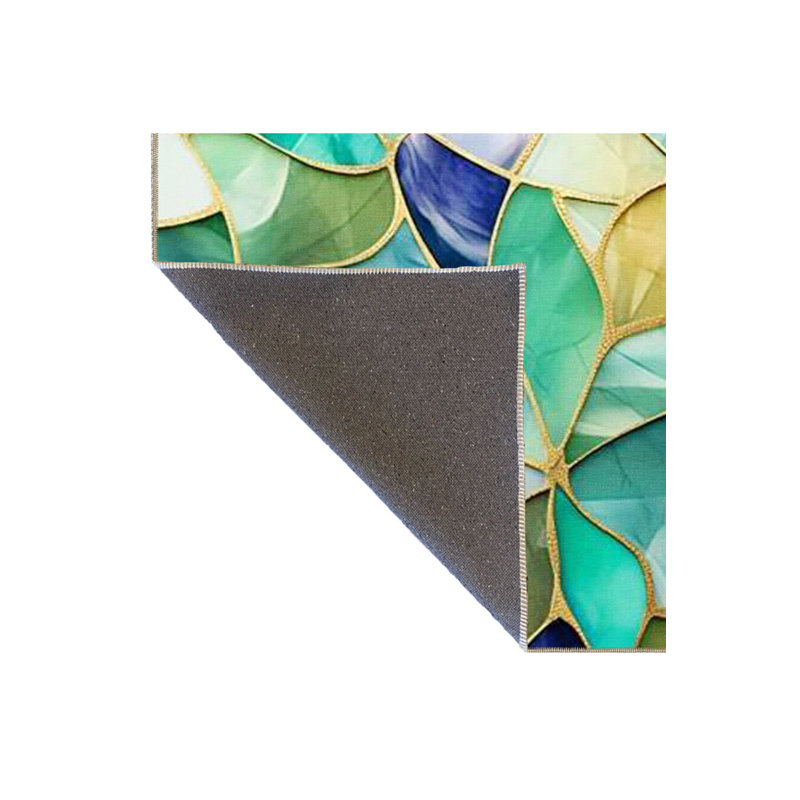 Tapis vert lavable à base tissée vert, Sous-tapis rectangulaire de 3 pi 3 po x 4 pi 11 po