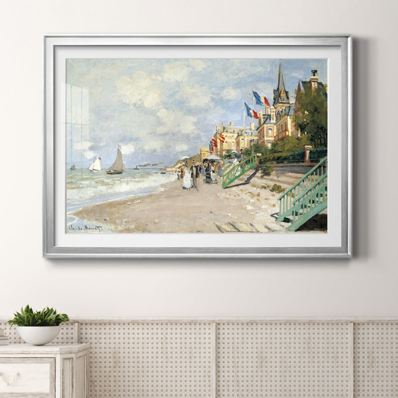Boardwalk on the Beach - Reproduction d'art sur papier encadrée, H 26,5 po x l 36,5 po x P 1,5 po, Argent