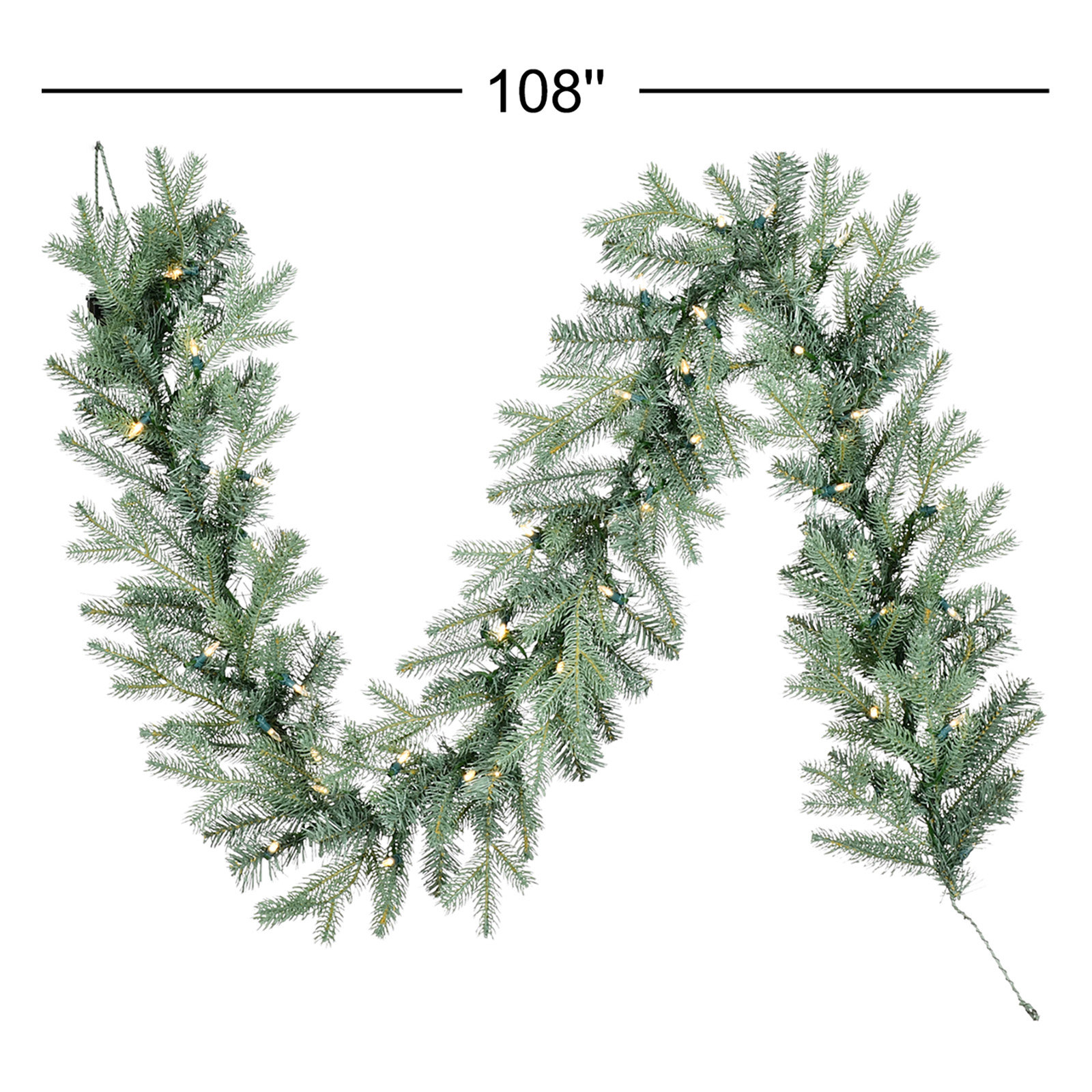 108'' in. Lighted Faux Spruce Garland