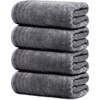 Pack Of 4 Bath Towels 100% Cotton,  & Lighter , Quicker To Dry, Super Soft And Absorbent, Perfect For Bathroom