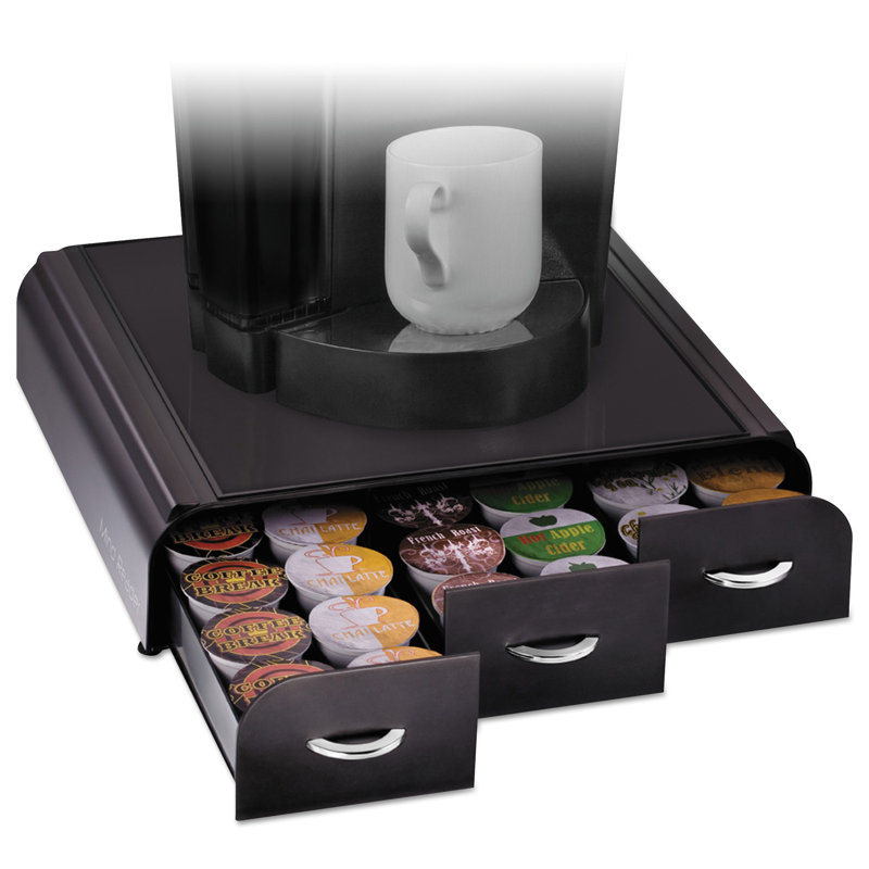 Black Wood Veneer Coffee Pod Drawer for 36 Capsules
