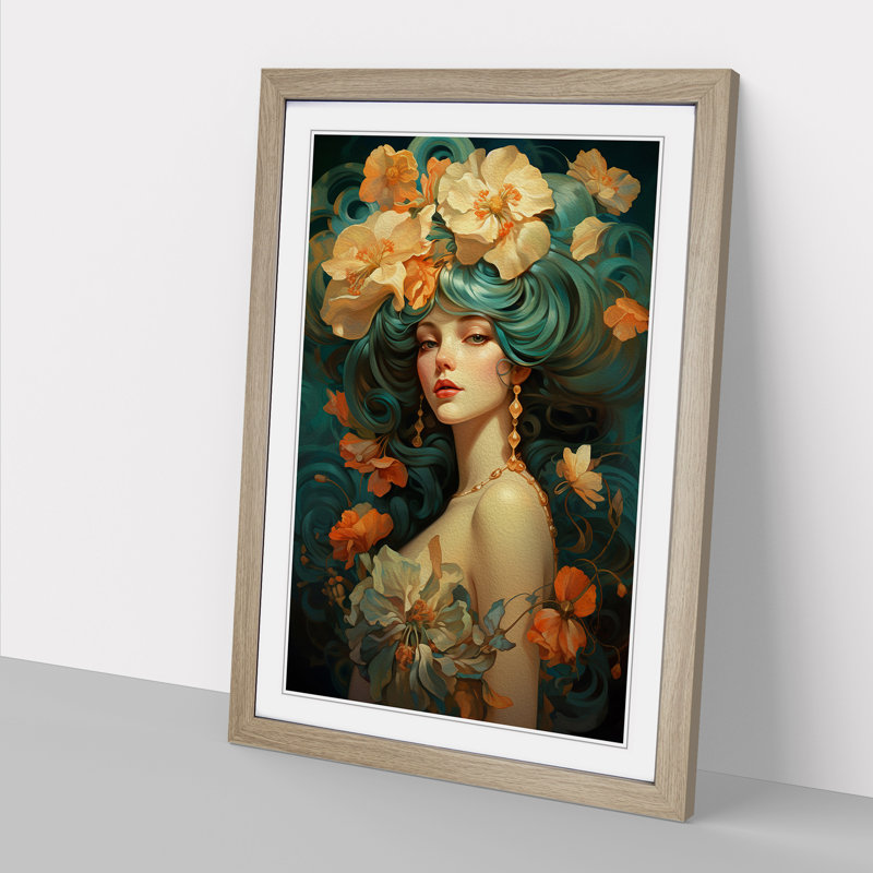 Single Picture Frame Print on Wood, 46cm H x 34cm W, Oak Framed
