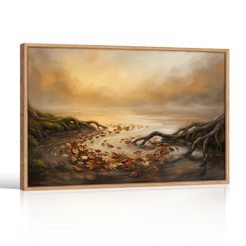 Ensemble de 1 tableau sur toile « Ruisseau d'automne », 28"H x 40"W, Naturel