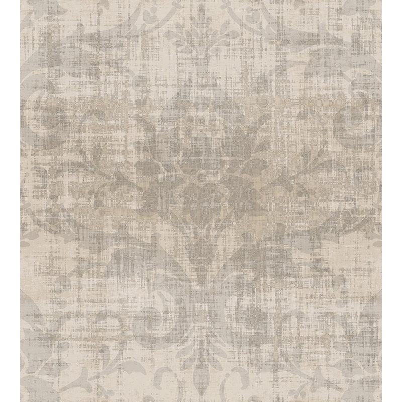 Palace Damask Metallic Wallpaper, French Gray