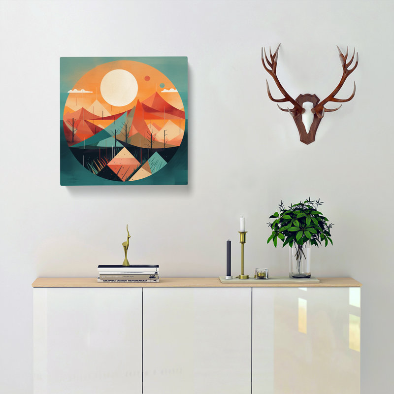 Sunrise Geometric - No Frame Print, 50cm H x 50cm W x 3cm D