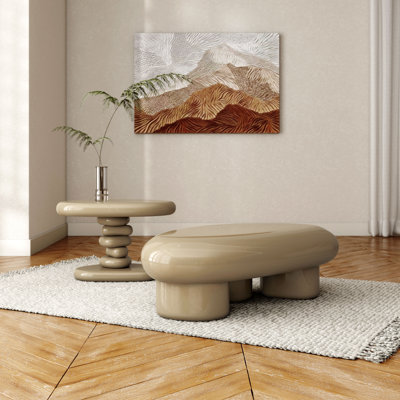 Jahmaal 2-Piece Glossy Coffee Table Set
