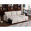 Canapé modulaire rembourré beige avec méridienne - rembourrage en mousse de lin à 3 sièges, coussins de dossier amovibles et rangement pour accueillir et divertir les attentes des visiteurs de nuit