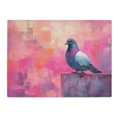 Pigeon Bird Scene  Glass Chopping Board
