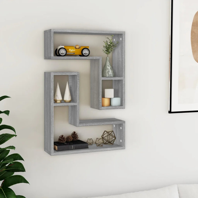 Glody 5 Piece Accent Shelf, Grey