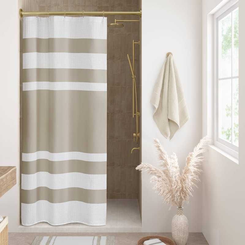 Rideau de douche gaufré de type spa avec traitement 3M, Pes, H 72 po x l 36 po
