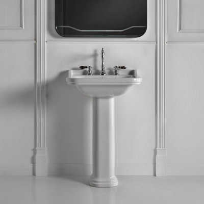 WS Bath Collections Waldorf 21.7'' Glossy White Ceramic Rectangular Bathroom Sink with Overflow