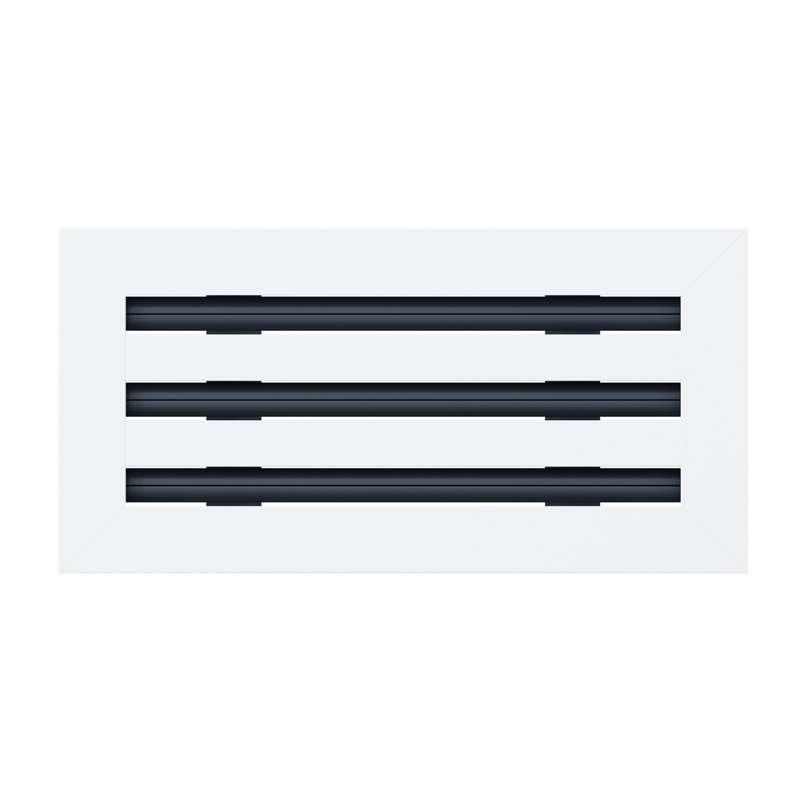 Grille de registre décorative pour mur et plafond en métal blanc mat, L 14 po x l 6 po