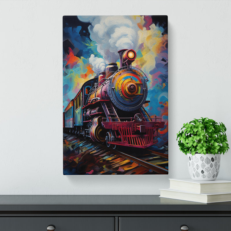 Train Art Informel No.2 - Wrapped Canvas, 50cm H x 35cm W x 3cm D