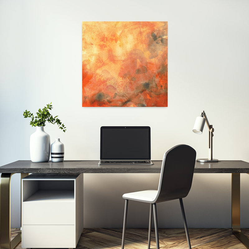 Art contemporain contemporain, art abstrait d'automne, Brun, H 18 po x l 18 po