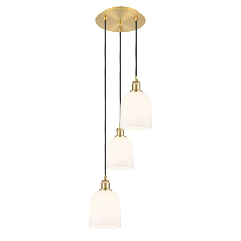Odaniel 3 - Light Cluster Pendant, Gloss White, Satin Gold