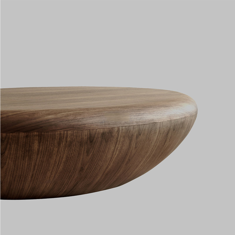 Modern minimalist wooden coffee table