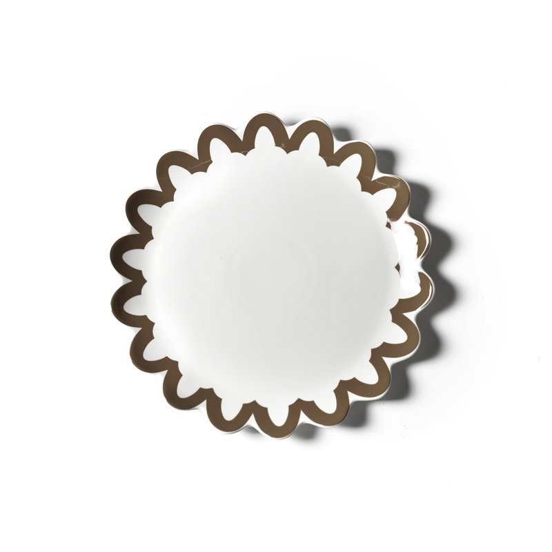 Plateau à rebords festonnés Russet Arabesque, Brun