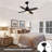 36.6'' Black Ceiling Fan With Remote Control And Light Kit