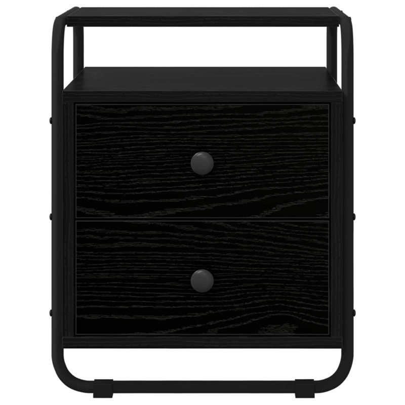 40 cm W Bedside Table, Black Oak