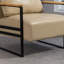 Chaise d'appoint en cuir pour salon, fauteuil de style Mid-Century pour chambre à coucher