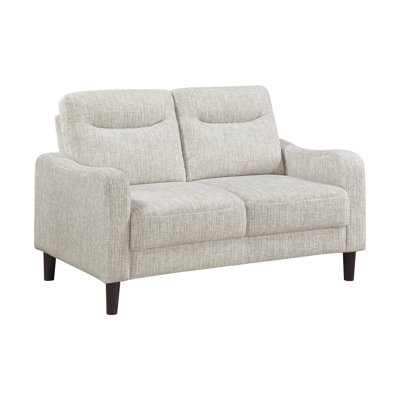 Transitional Design Loveseat Taupe Chenille Upholstery Comfort Seating Solid Wood Living Room Furniture