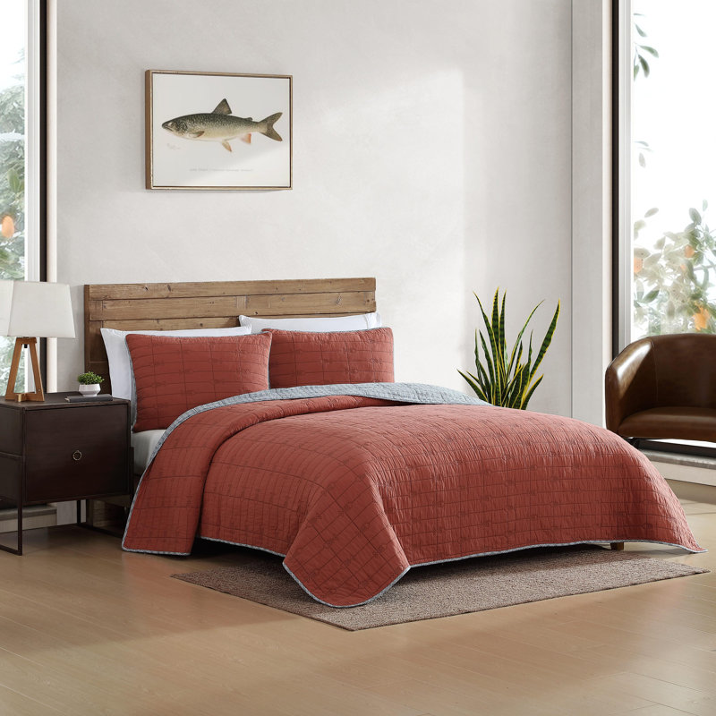 Eddie Bauer Troutdale Cotton Reversible Quilt Set, Queen Quilt + 2 Standard Shams