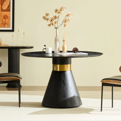 Table de salle à manger en bois aggloméré l 47,2 po x P 47,2 po x H 29,5 po