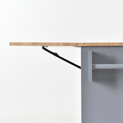 Kitchen Island 52.76 " W Kitchen Island with Solid Wood Top