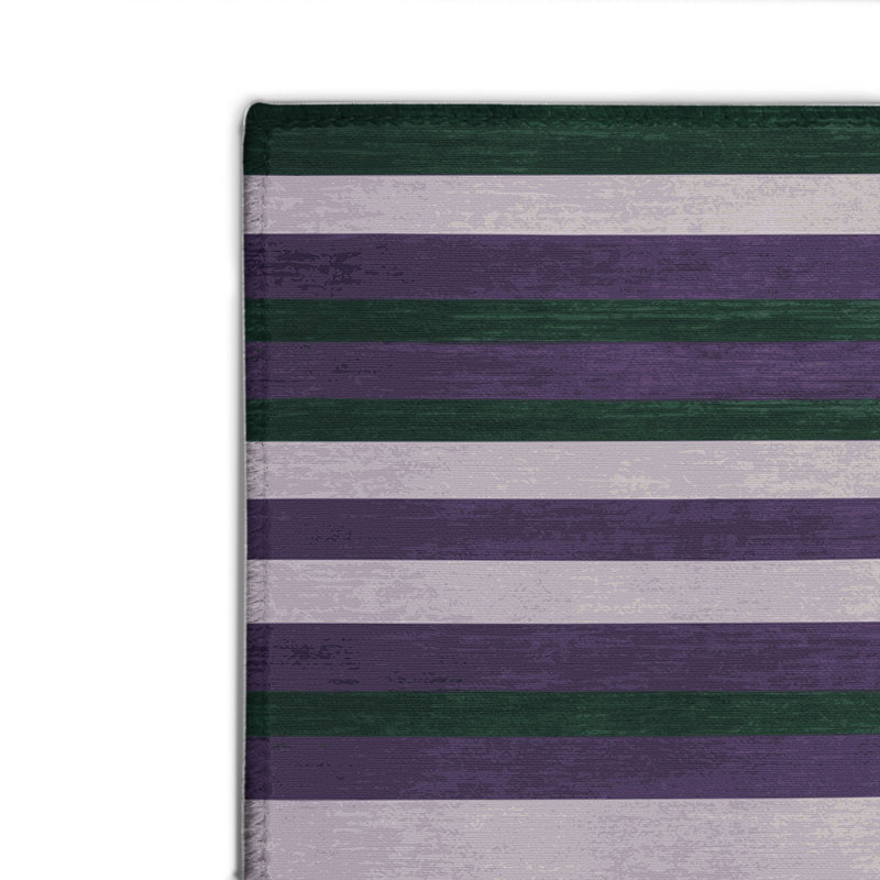 Tapis intérieur / extérieur mauve HorizontalStripes, Rectangulaire 8 pi x 10 pi