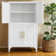 Armoire de cuisine en métal, résistante à la corrosion avec tablettes réglables et portes doubles, solution de rangement en acier-1027323477
