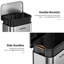 Grande poubelle de cuisine en acier inoxydable 13 gallons, poubelle de bureau commerciale avec couvercle, poubelle en métal de 50 litres pour les toilettes, le garage et la salle de bain