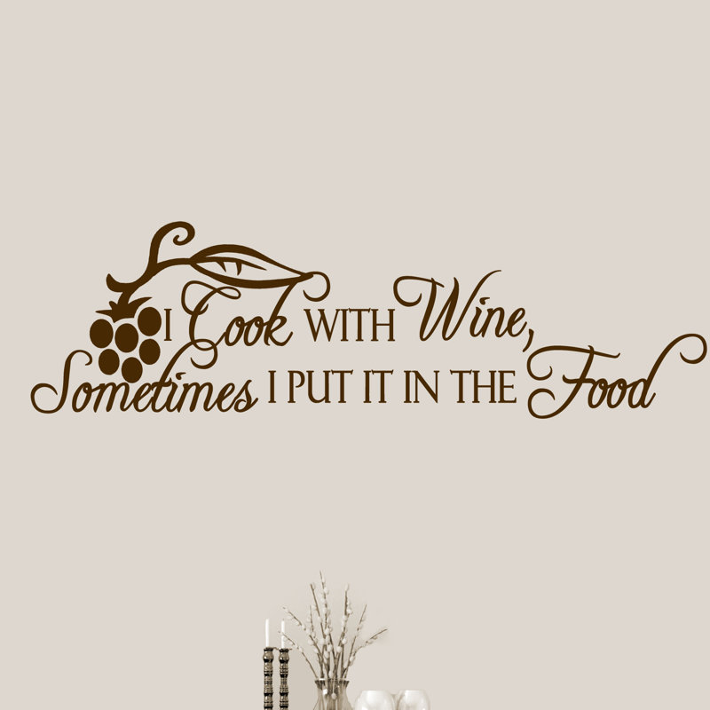 Adhésif décoratif Charleson I Cook with Wine, Brun chocolat