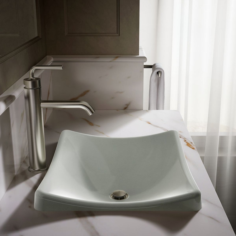 DemiLav Metal Specialty Vessel Bathroom Sink, Sea Salt