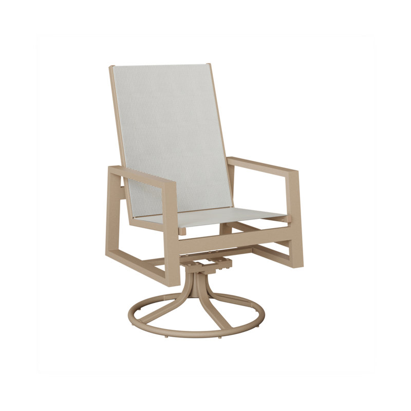 Chaise berçante berçante à haut dossier berçant Vida Berlin Gardens, Noir luxe, Aluminium moucheté Sahara