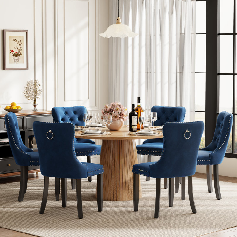 Ensemble de table de salle à manger ronde avec 4 chaises capitonnées rembourrées, ensemble de table de salle à manger de style Mid-Century pour coin-repas de cuisine