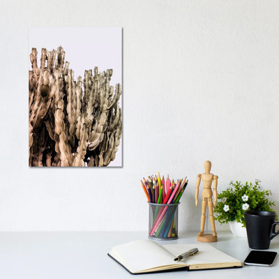 Metal Cactus 1 Piece Wrapped Canvas Wall Art
