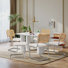 Velvet And Teddy Fabric Upholstered Side Chair With Cane Rattan Back